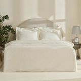 Karaca Home Rayas Nakışlı %100 Pamuk Çift Kişilik Nevresim Takımı Beyaz - 200 x 220 cm