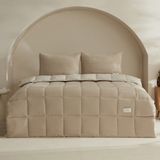Karaca Home Relax Çift Kişilik Comfort Set Bej Microfiber Yorgan 195x215 cm Modern Desen