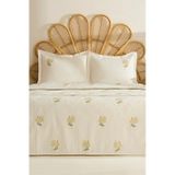 Karaca Home Shaela Çiçek Nakışlı Çift Kişilik Pike/yatak Örtüsü Takımı Sarı Sari