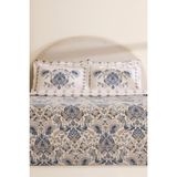 Karaca Home Silvara %100 Pamuk Çift Kişilik Nevresim Takımı Mavi - Mavi - Açık Gri - 200 x 220 cm