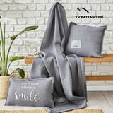 Karaca Home Softy Comfort Gri TV Battaniyesi 130 x 170 cm Pamuklu Yumuşak Doku Özelliği