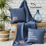 Karaca Home Softy Comfort Indigo Renkli TV Battaniyesi 130 x 170 cm Yıkanabilir Pamuk Kumaş - İndigo
