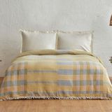 Karaca Home Striped %100 Pamuk Mavi Çift Kişilik Müslin Pike