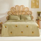 Karaca Home Sunflower %100 Pamuk Müslin Çift Kişilik Pike Takımı Adaçayı