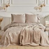 Karaca Home Tuğçe 6 Parça Vizon Çeyiz Seti Desenli ve 200 x 220 cm Ebatlarla