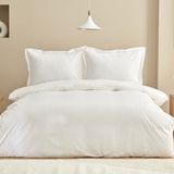 Karaca Home Uniq Beyaz %100 Pamuk Saten Çift Kişilik Nevresim Takımı 200 x 220 cm Düz Desen - 200 x 220 cm