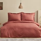 Karaca Home Uniq Terracotta Renkli %100 Pamuk Çift Kişilik Saten Nevresim Takımı 200 x 220 cm