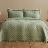 Karaca Home Viona Çift Kişilik Yatak Örtüsü Seti Adaçayı - 200 x 220 cm - Açık Yeşil