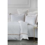 Karaca Home White Collection Valse Saten Şeritli Percale Bej Çift Kişilik Nevresim Takımı