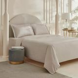 Karaca Home White Collection Vessa Açık Gri Çift Kişilik Çizgili Saten Nevresim Takımı