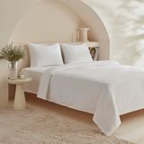 Karaca Home White Collection Vinas 80 Tel %100 Pamuk Beyaz Saten Biyeli Çift Kişilik Nevresim Takımı