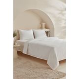 Karaca Home White Collection Vinas Beyaz Çift Kişilik Saten Biyeli Nevresim Takımı