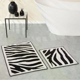 Karaca Home Zebra Siyah 2li Pamuk 60x100 cm 50x60 cm Banyo Paspası