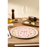 Karaca Hot Stuff Acı Biberli Pizza Tabağı Beyaz 30 cm - Pembe