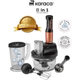 Karaca Inox Paslanmaz Gövde 1,5 Litre Cam Hazneli 2500W Yüksek Güçlü Çok Fonksiyonlu Blendır & Mutfak Robotu - Bakır