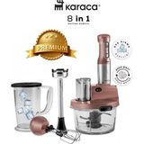 Karaca Inox Paslanmaz Gövde 1,5 Litre Cam Hazneli 2500W Yüksek Güçlü Çok Fonksiyonlu Blendır & Mutfak Robotu - Rose Gold