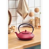 Karaca Japanese Teapot 800 ml Kırmızı Döküm Demlik