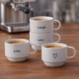 Karaca JFJKGHKFJ Lovely Laugh 4 Kişilik Espresso Ve Kahve Fincan Takımı 100 Ml