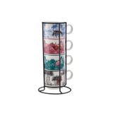 Karaca Jungle 5 Parça Standlı Çay Fincanı Seti 160 Ml