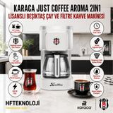 Karaca Just Coffee Aroma 2 In 1 Filtre Kahve ve Çay Demleme Makinesi Beşiktaş Lisanslı - Beyaz
