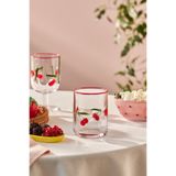 Karaca Kiraz Desenli Meşrubat Bardağı 420 ml Kırmızı