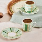 Karaca Kiva Yeşil 80 ml 2 Kişilik Kahve Fincan Takımı
