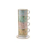 KARACA LAVİNYA 4'LÜ STANDLI MUG/ÇAY FİNCANI