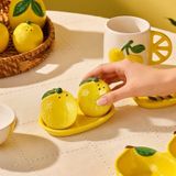 Karaca Lemon Limon Desenli Tuzluk Biberlik 6,5 cm - Sarı