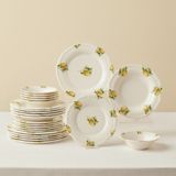 Karaca Lemonade 24 Parça Çok Renkli Yemek Takımı 6 Kişilik Stoneware Malzemeden Desenli