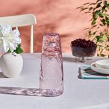 Karaca Loıse Pembe Cam Başucu Sürahisi 1100 ml Şık Tasarım ve Sofra Sunumuna Uygun - 1,1 lt