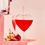Karaca Love Pipetli Kalp Figürlü Kokteyl Bardağı Şeffaf 200 ml