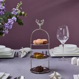 Karaca Maison 3 Katlı 12x12x20 cm Gümüş İkramlık