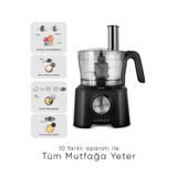Karaca Mastermaid Premium Mutfak Robotu Çift Katlı 4 Kanatlı Doğrayıcı, 2000w Güçlü Motor