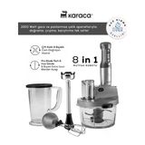 Karaca Mastermaid Prosteel 2500W 6'Sı 1 Arada Cam Hazneli Mutfak Robotu + Mutfak Tartısı Hediyeli