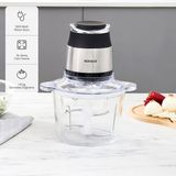 Karaca Megablend Ultra Geniş 3L Cam Hazneli Doğrayıcı 500W Inox 4 Paslanmaz Çelik Bıçak ile Pratik - Gri