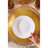 Karaca Milano Opal Cam Blue Rim 22 cm Pasta Tabağı