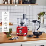 Karaca Multiblend Artisan Retro Çoklu Set Mutfak Robotu 1000 W 1,75 lt ve 3 lt Kapasite ile Fonksiyonel - Kırmızı