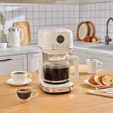 Karaca Multibrew Retro Filtre Kahve Makinesi Krem Renk 1,5 lt Kapasite ve Otomatik Kapanma