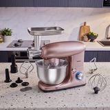 Karaca Multichef Stand Mixer With Meat Grinder/sausage/kibbeh Attachments Rosegold 1900W 5.5l