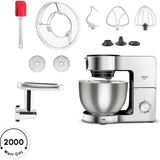 Karaca Multichef Ultra Inox Kıyma Çekme/sucuk-Sosis/içli Köfte Aparatlı Hamur Yoğurma Makinesi 2000W 8l - Gümüş