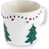 Karaca New Year Yılbaşı Glowy Tree Kupa 460 ml - Beyaz