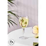 Karaca Palmera Palmiye Desenli Kırılmaz Akrilik Kadeh 420 ml Şeffaf