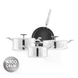 Karaca Plasma Steel 316+ 3Ply Apollo 7 Parça Tencere ve Tava Seti