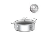 Karaca Plasma Steel 316+ 3Ply Yanmaz Yapışmaz Çelik Karnıyarık / Pilav Tencere 30 cm