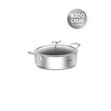 Karaca Plasma Steel 316+ 3Ply Yanmaz Yapışmaz Çelik Karnıyarık Pilav Tenceresi 26 cm