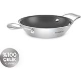 Karaca Plasma Steel 316+ 3Ply Yanmaz Yapışmaz Sahan 20 cm - Gümüş