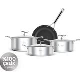 Karaca Plasma Steel 3ply 316+ 7 Parça Tencere Seti Ind - Çok Renkli