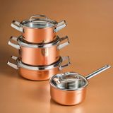 Karaca Power Steel 316+ 3ply Galileo 8 Parça Çelik Tencere Seti - Bronz