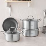 Karaca PowerSteel 3Ply 316+ Çelik 7 Parça Tencere Seti
