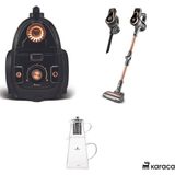 Karaca Premium Süpürge Seti Karaca Power Pro Dik Süpürge Karaca Vantuz High Force ve Karaca Cam Çaydanlık - Black Copper